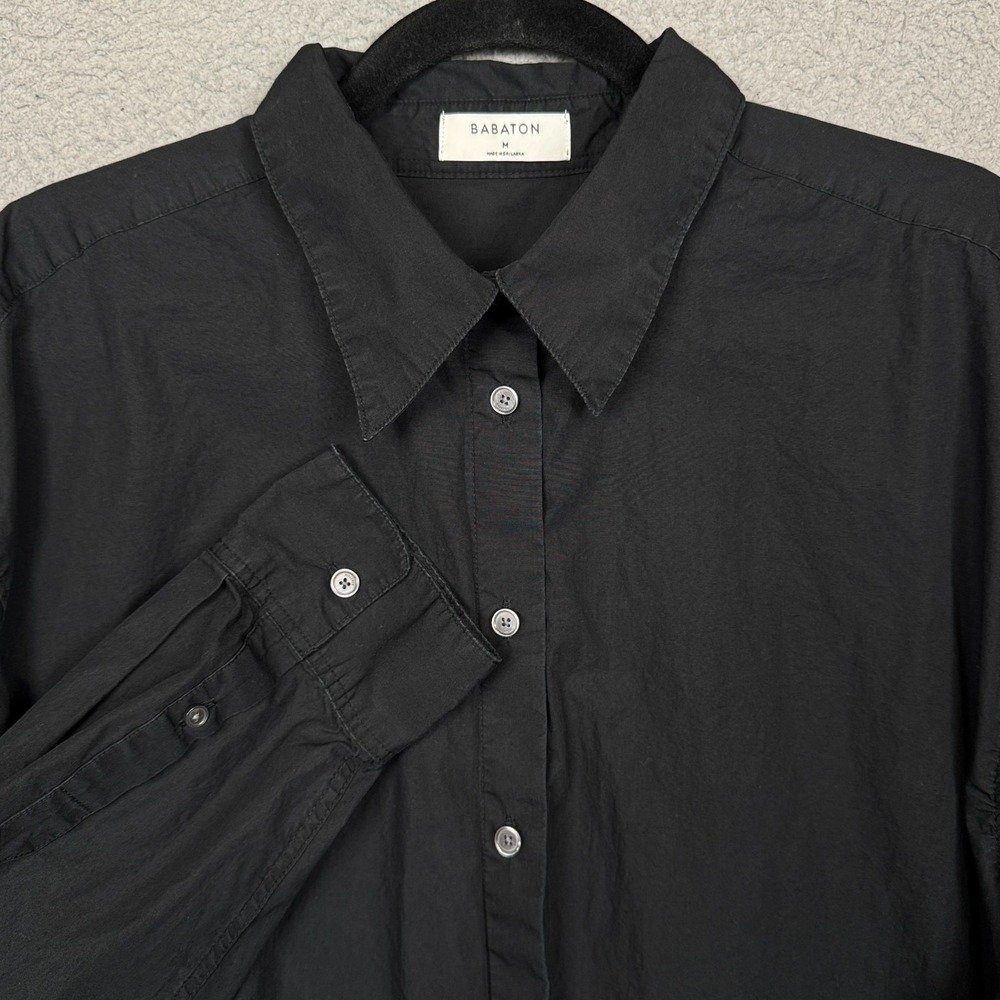 Babaton Shirt Mens M Black Button Up Preppy Office Career Minimalist‎ Basic